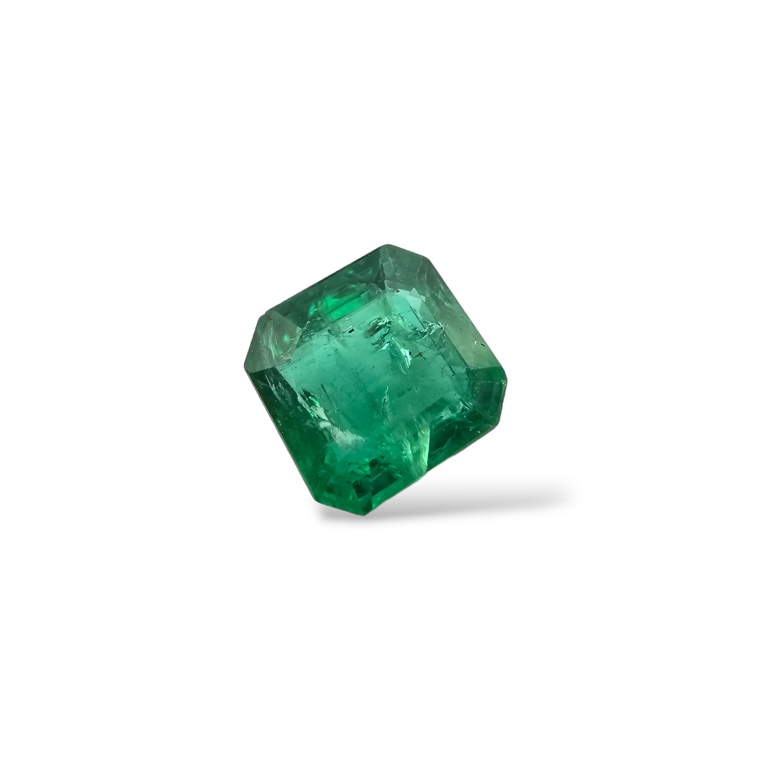 loose Natural Zambian Emerald Stone 2.98 Carats Emerald Cut 9 x 8.8  mm