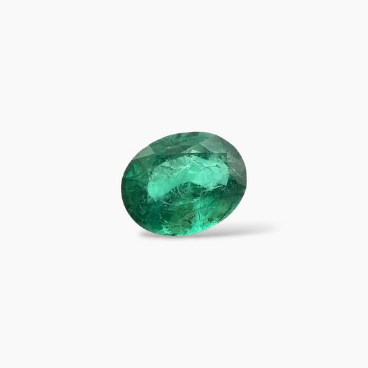 loose Natural Zambian Emerald Stone 1.95 Carats Oval Cut 9.2 x 7.3 mm