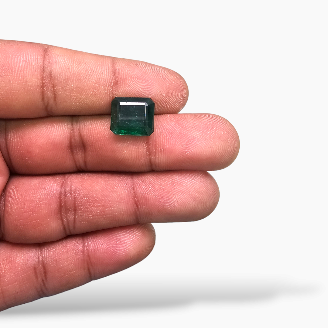 Natural Zambian Emerald Stone 6.45 Carats Emerald Cut 11.6 x 10.3 mm