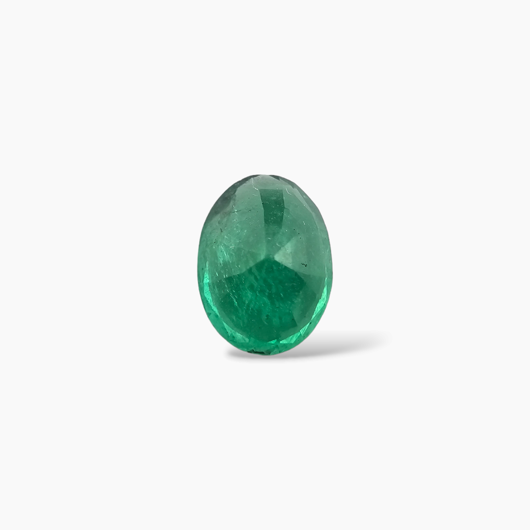 loose Natural Zambian Emerald Stone 1.86 Carats Oval Cut 9.4 x 6.9 mm