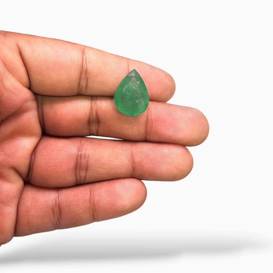 Natural Zambian Emerald Stone 10.65 Carats Pear Shape 17.6 x 13 mm