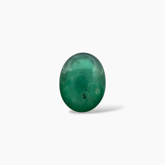 loose Natural Zambian Emerald Stone 9.2 Carats Oval Cabochon 15x12 mm