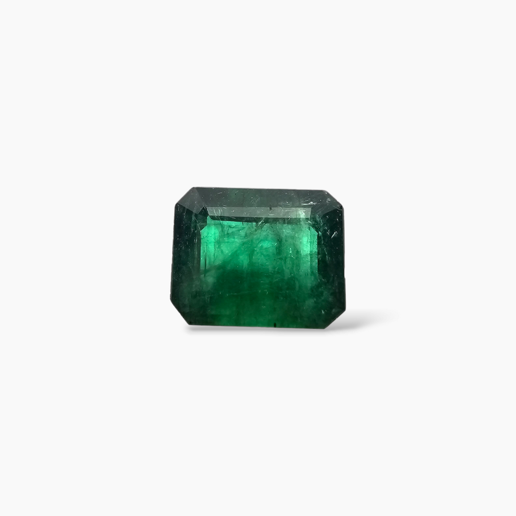 loose Natural Zambian Emerald Stone 4.89 Carats Emerald Cut 11.6 x 9.2 mm