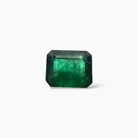 loose Natural Zambian Emerald Stone 4.89 Carats Emerald Cut 11.6 x 9.2 mm