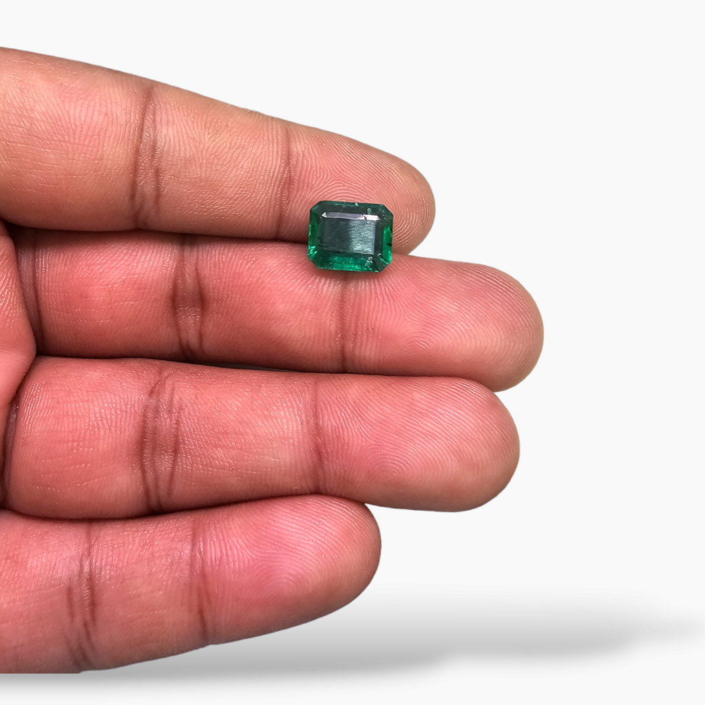 Natural Zambian Emerald Stone 4.30 Carats Emerald Cut 10.4 x8.8 mm