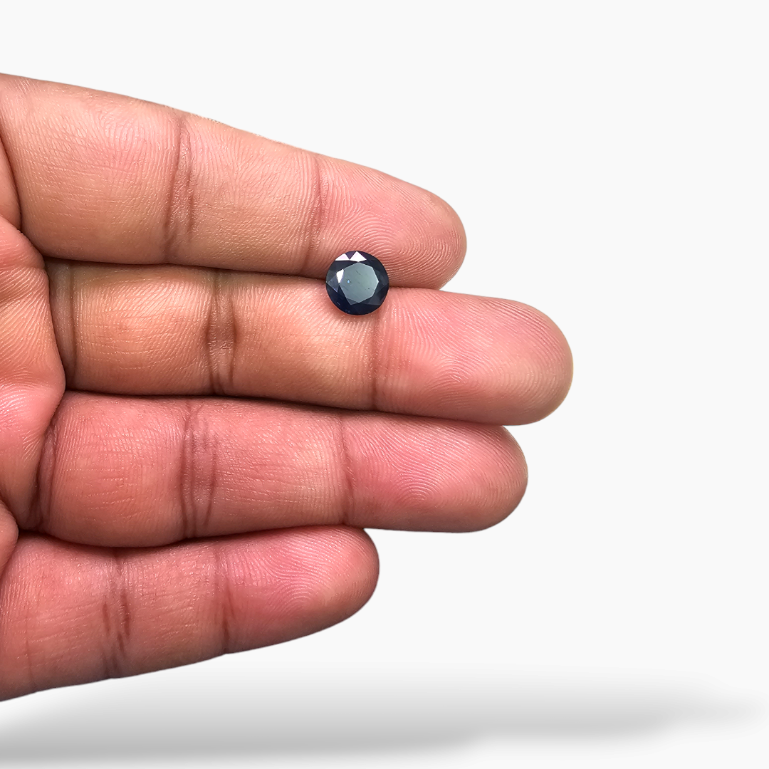 Natural Blue Sapphire Stone 2.51 Carats Round Shape 8.2 mm