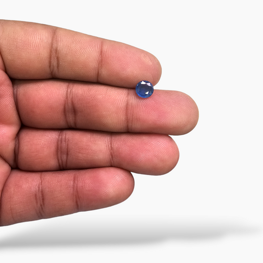 Natural Blue Sapphire Stone 0.95 Carats Round Shape 6.2 mm