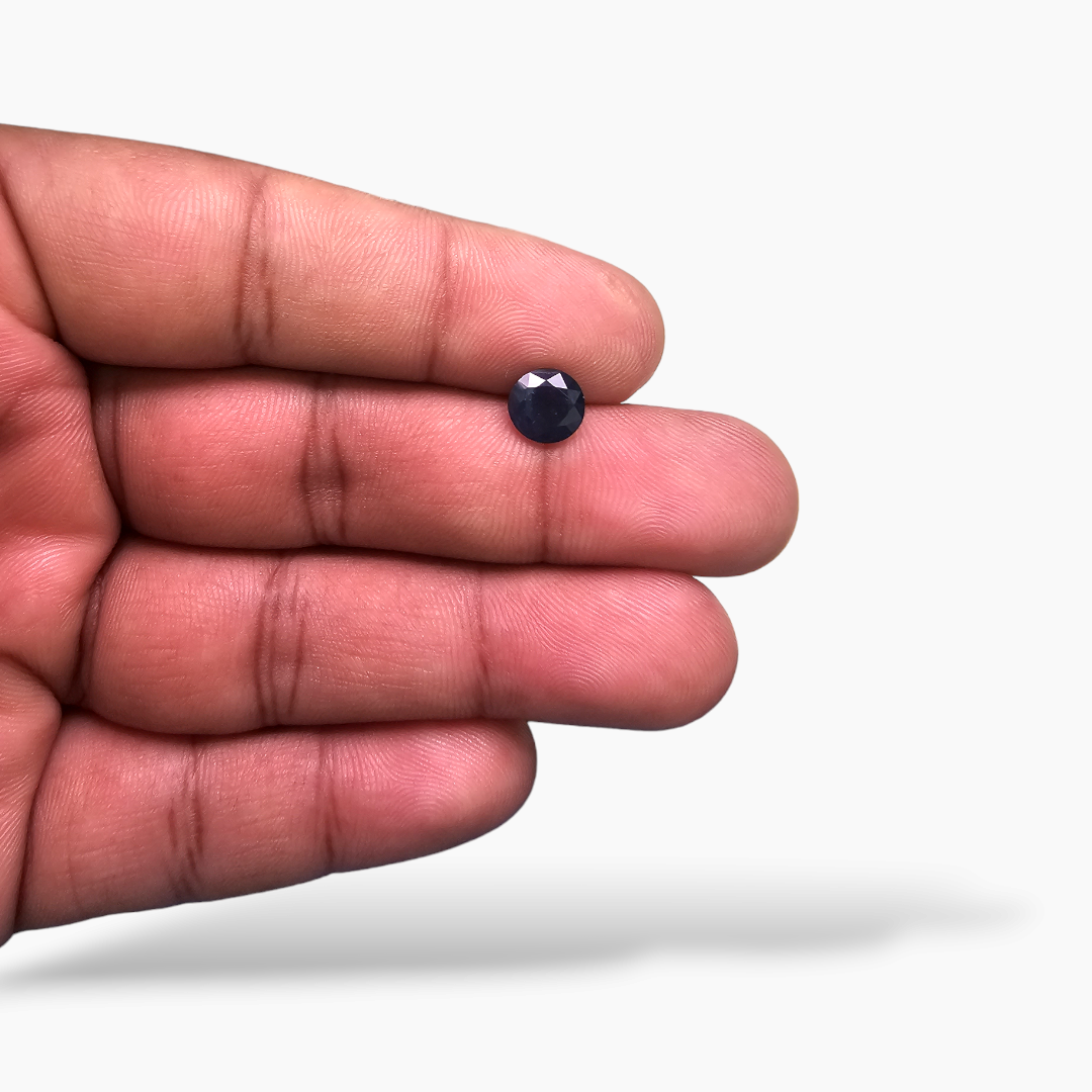 Natural Blue Sapphire Stone 1.92 Carats Round Shape 7mm