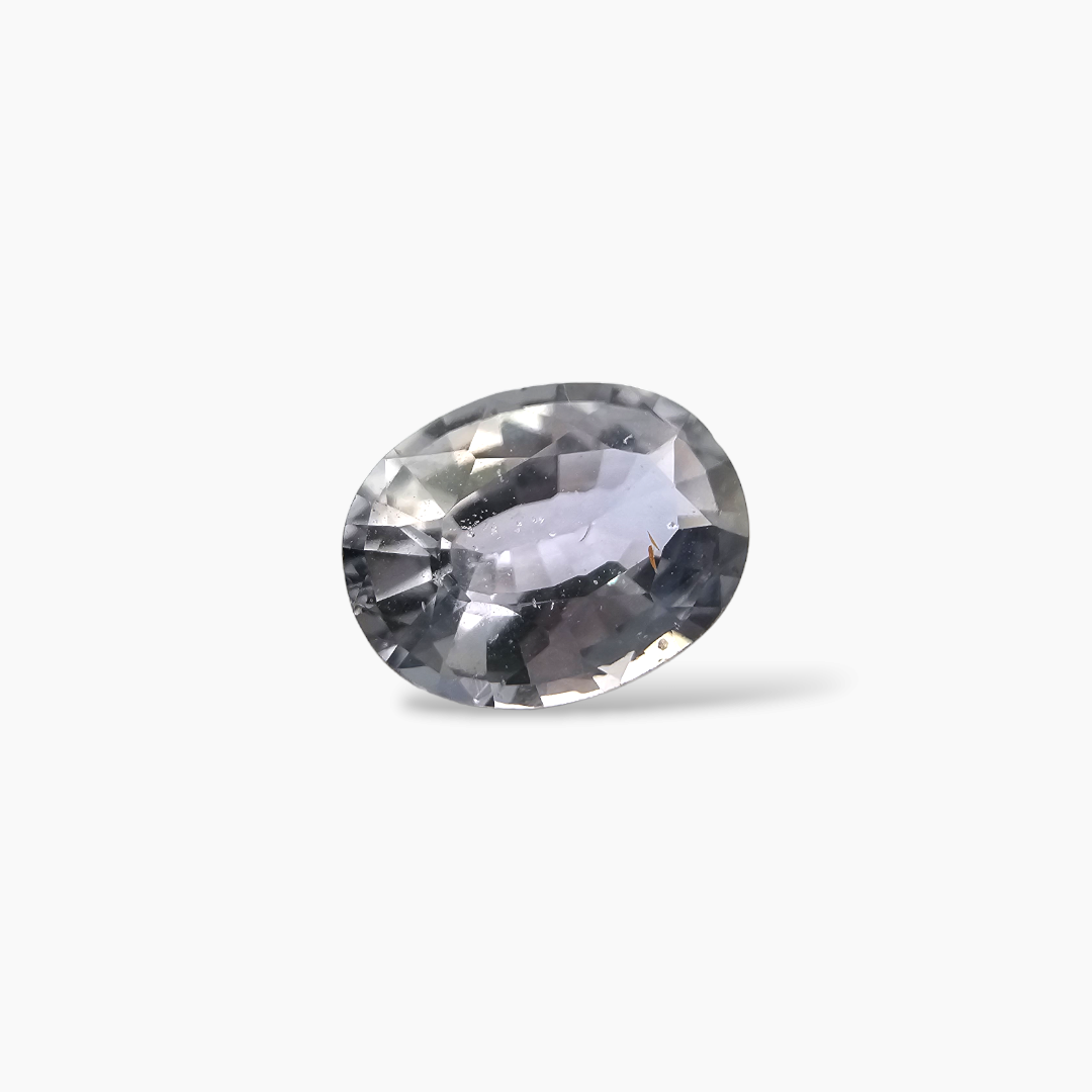 loose Natural Grey Sapphire Stone 1.56 Carats Oval Cut 8.5 x 6 mm  