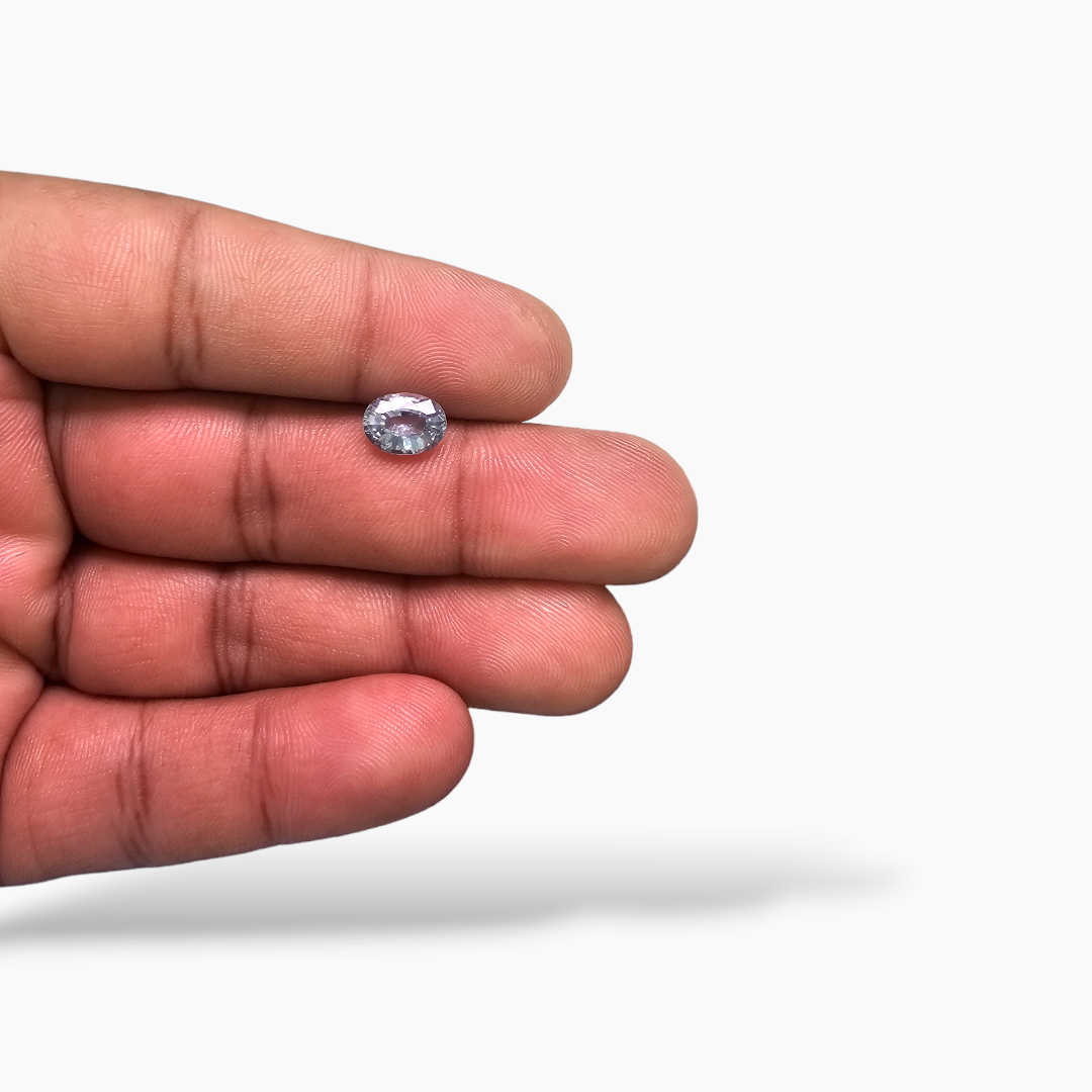 Natural Grey Sapphire Stone 1.56 Carats Oval Cut 8.5 x 6 mm 