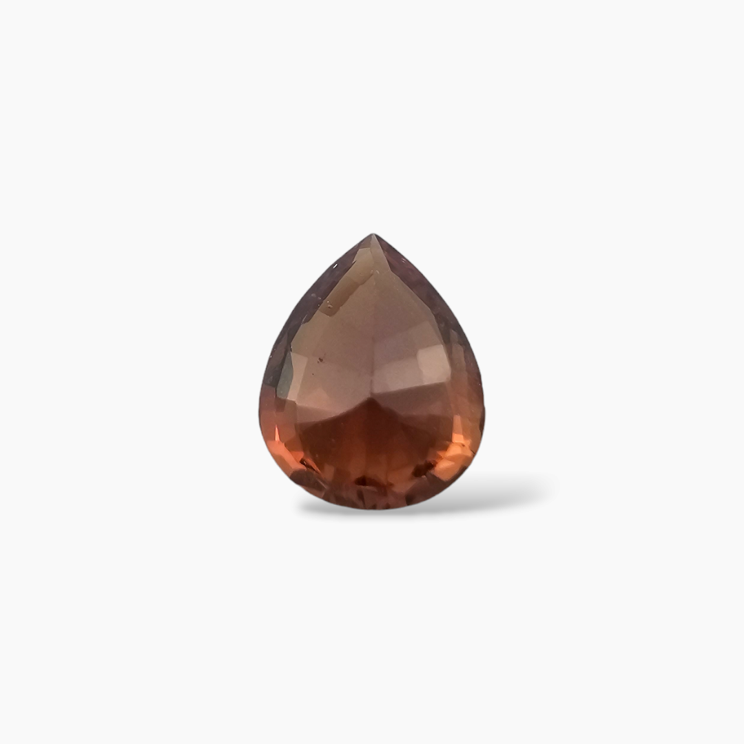loose Natural Orange Sapphire Stone 1.45 Carats Pear Orange 8.2 x 6.8 mm 