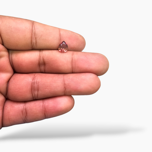 Natural Orange Sapphire Stone 1.45 Carats Pear Orange 8.2 x 6.8 mm 