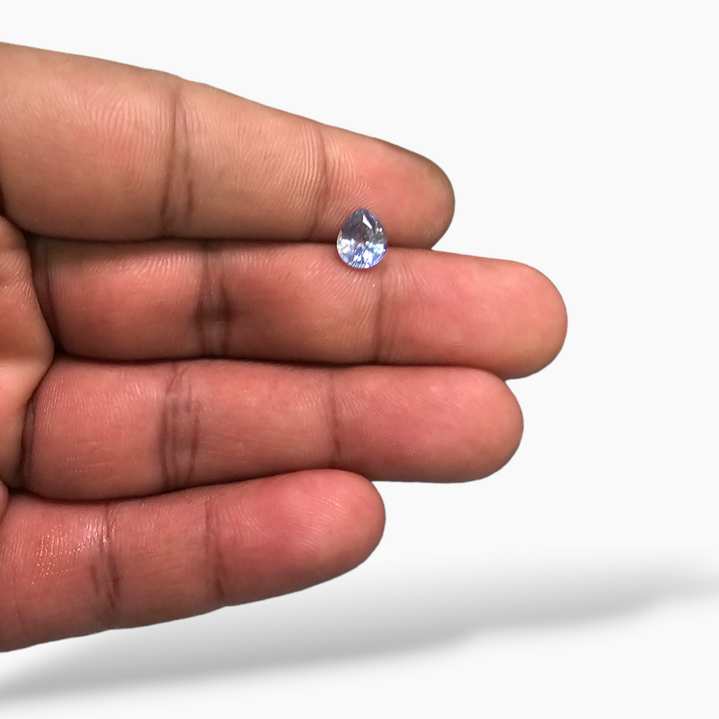 Natural Blue Sapphire Stone 1.24 Carats Pear Light Blue 7.5 x 6 mm