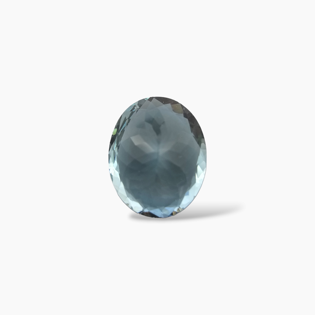 online Natural Aquamarine Stone 7.93 Carats Oval Shape 15.6 x 12.9 mm
