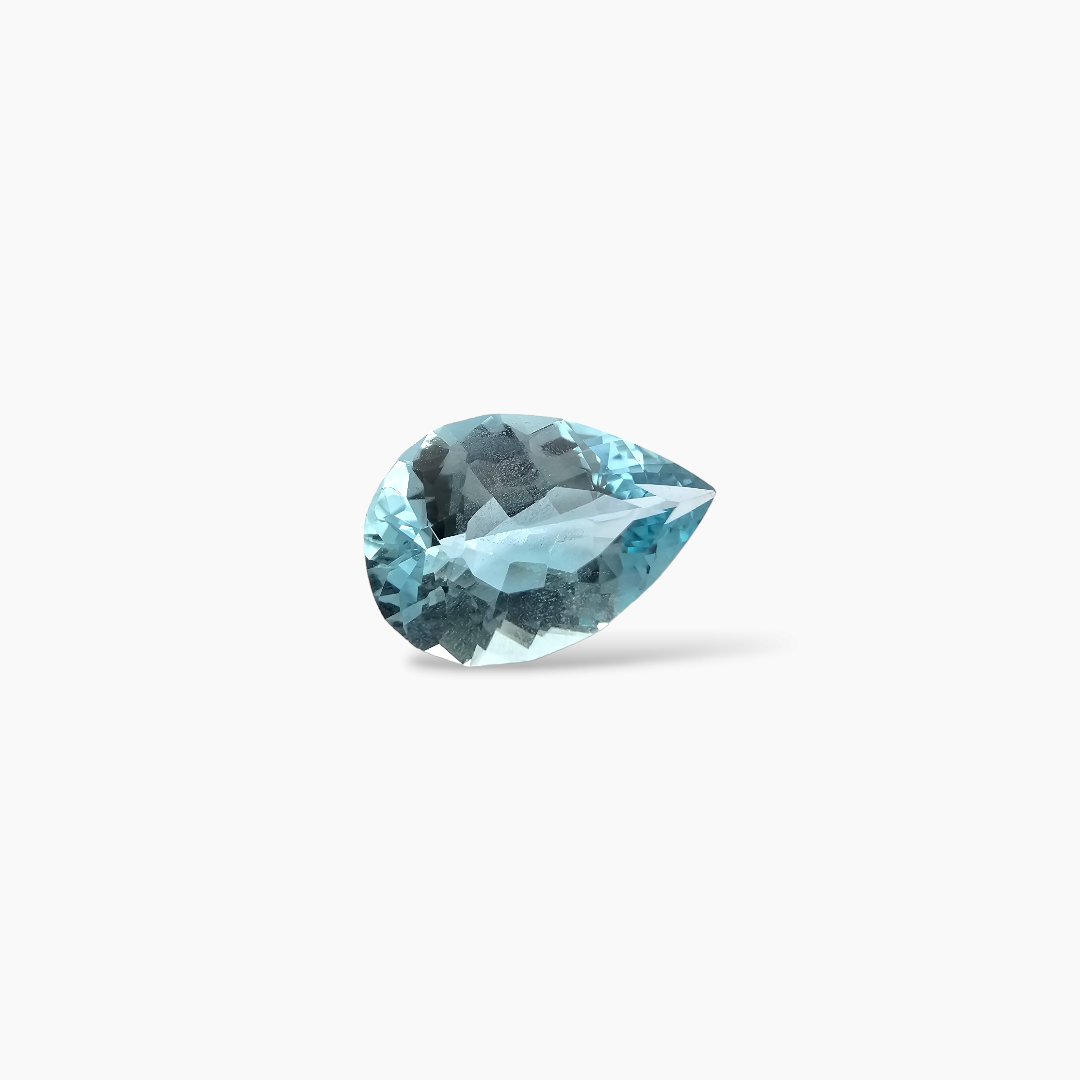 loose Natural Aquamarine Stone 4.32 Carats Pear Shape 15 x 10 mm 