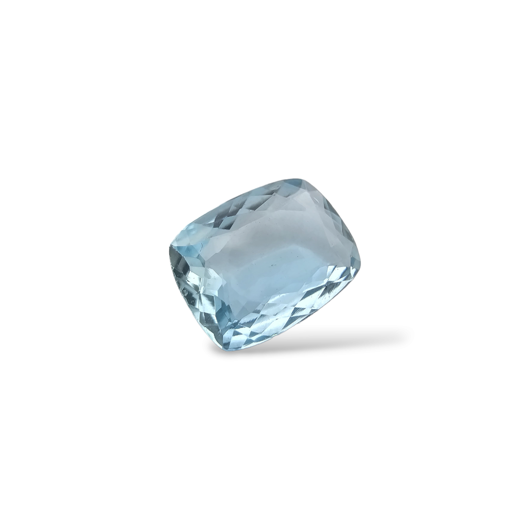 Natural Aquamarine Stone 2.6 Carats Cushion Shape 11 x 8 mm