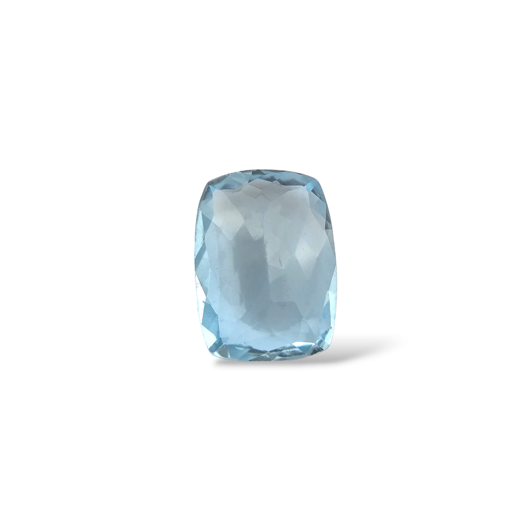 Natural Aquamarine Stone 2.6 Carats Cushion Shape 11 x 8 mm
