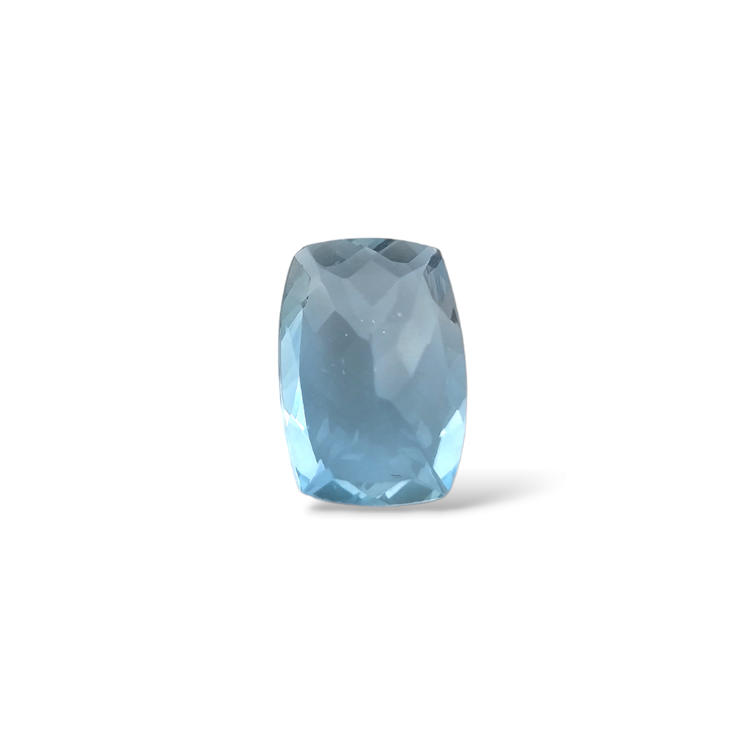Natural Aquamarine Stone 1.33 Carats Cushion Shape 9 x 6.5 mm