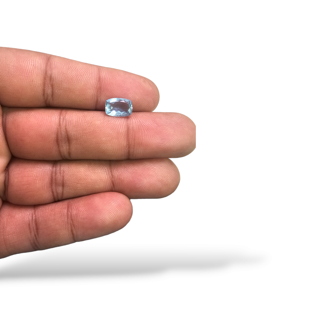 online Natural Aquamarine Stone 1.33 Carats Cushion Shape 9 x 6.5 mm