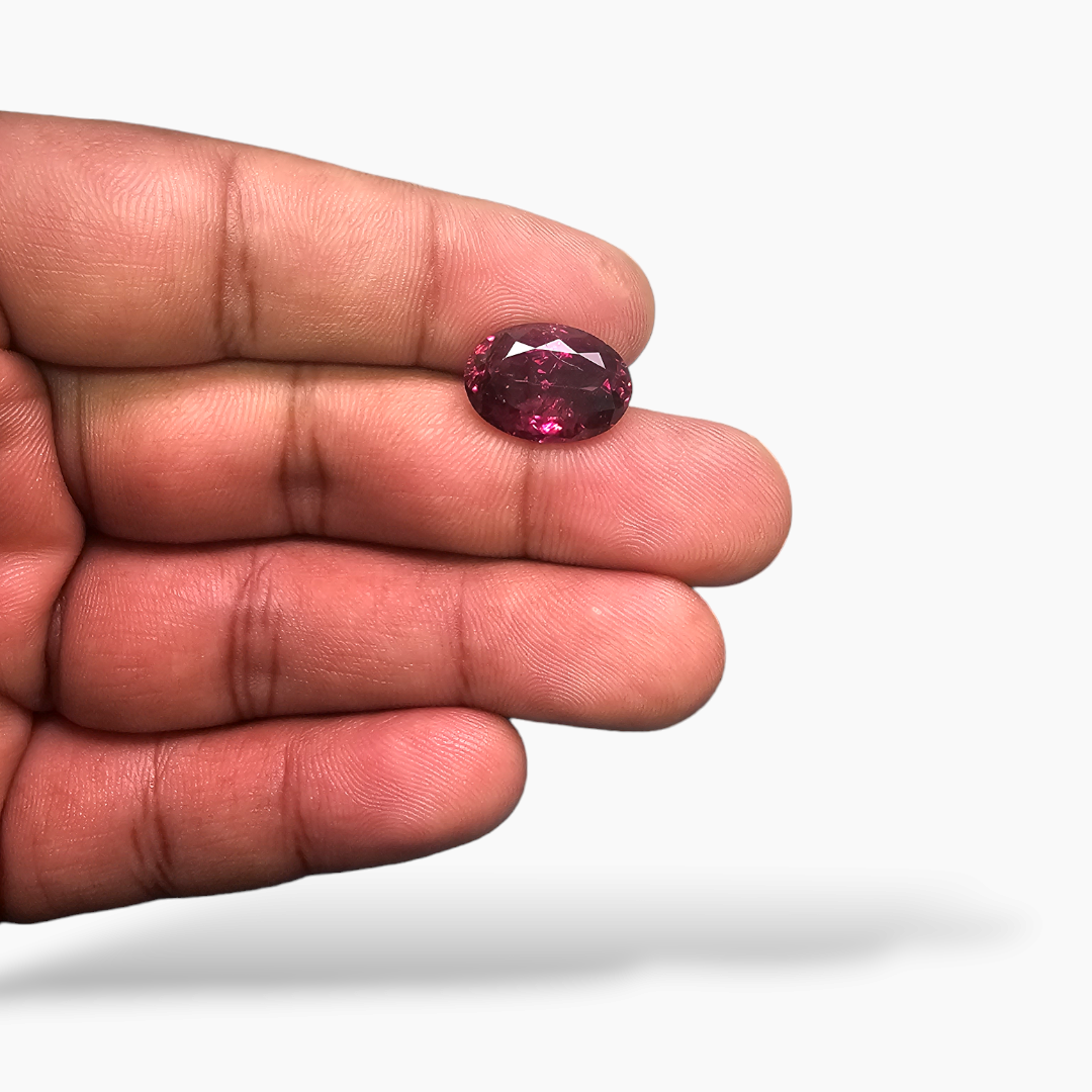 loose Natural Pink Tourmaline Stone 8.01 Carats Oval Shape (15 x 10.6 mm)