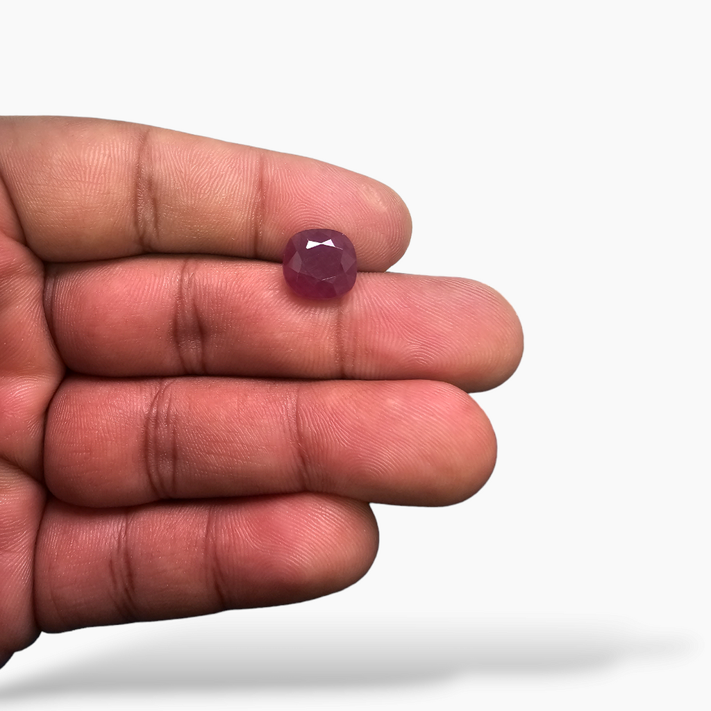 loose Natural Pink Mozambique Ruby Stone 5.57 Carats Cushion Shape (10  mm)