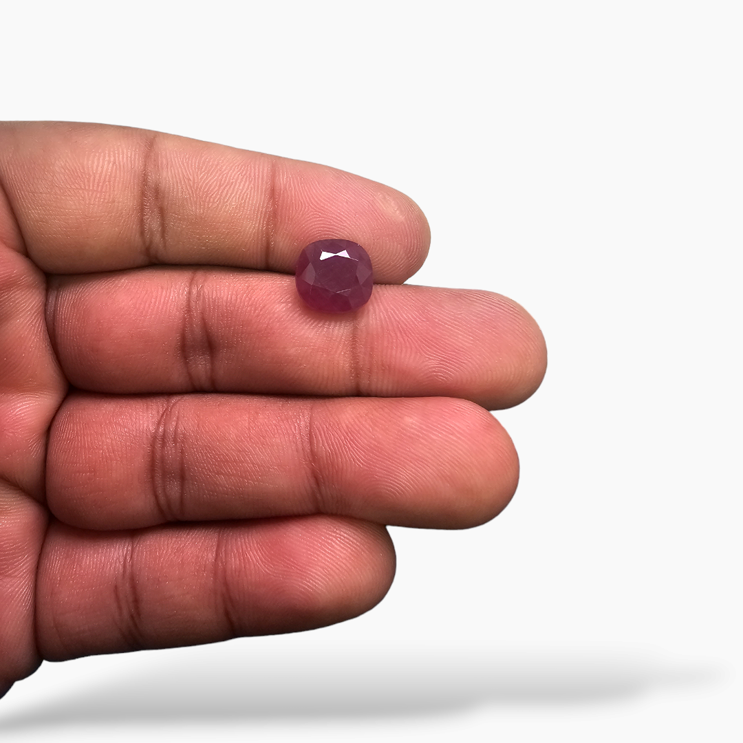 loose Natural Pink Mozambique Ruby Stone 5.57 Carats Cushion Shape (10  mm)