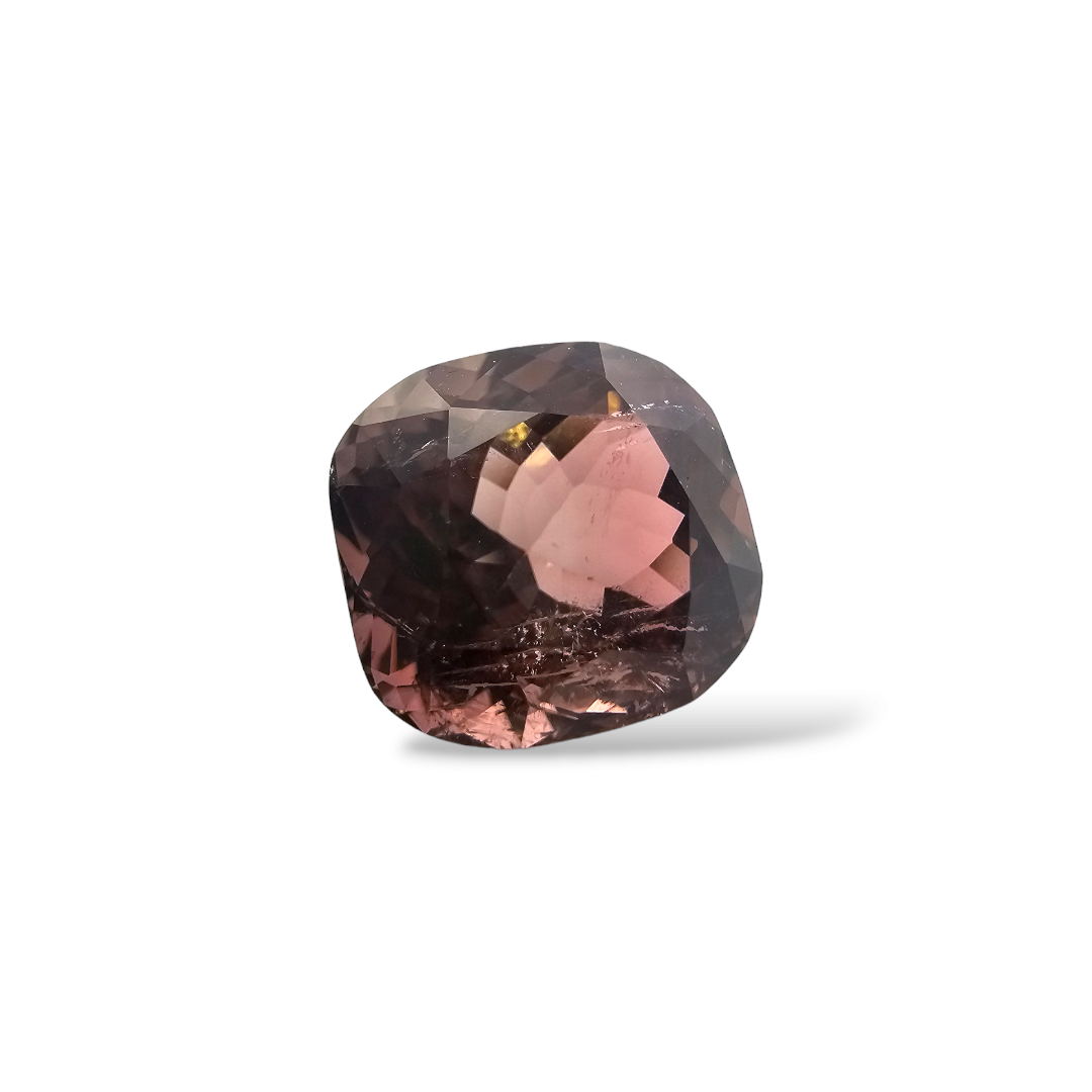 shop Natural Brown Pink Tourmaline Stone 13.33 Carats Cushion Cut (14.2 x 13.1 mm)