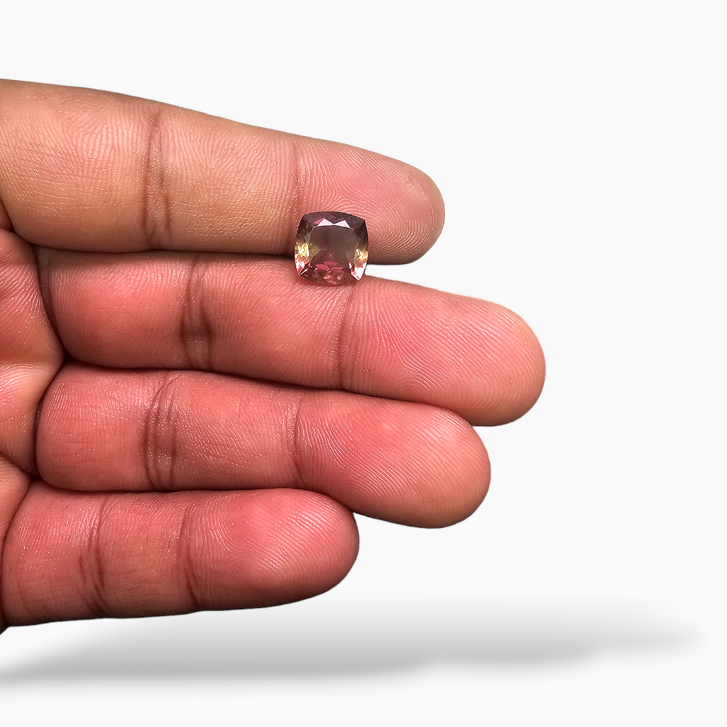 Natural Orange Tourmaline Stone 3.50 Carats Cushion Cut (10 x 9.8 mm)