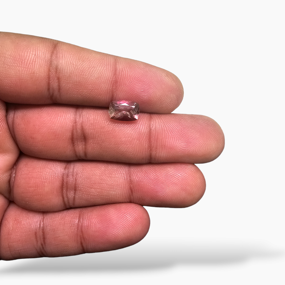 Natural Pink Tourmaline Stone 1.67 Carats Cushion Cut (9x6.5 mm)