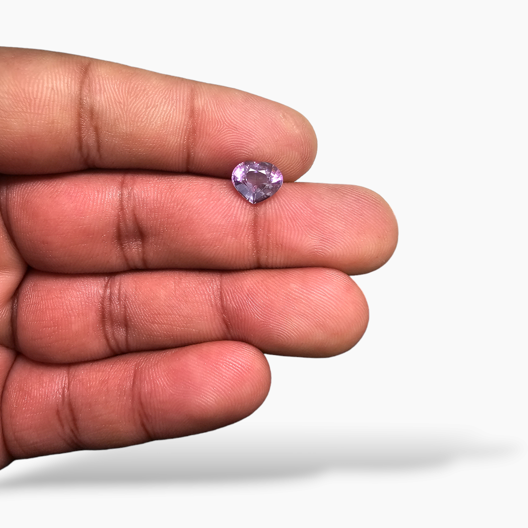 loose Natural Purple Spinel Stone 1.67 Carats Heart Cut (8.5 x 7.2 mm)