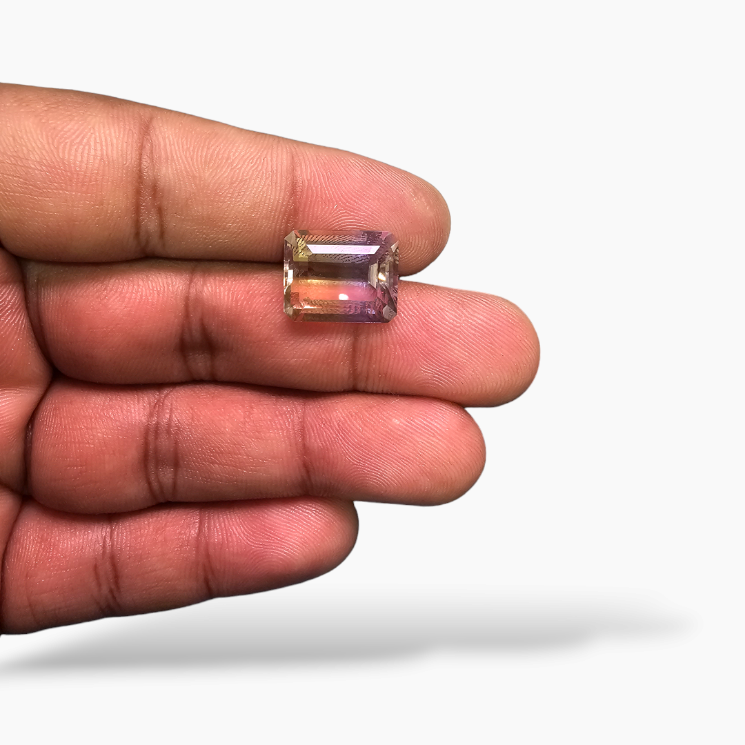 Natural Ametrine Stone 10.49 Carats Emerald Cut (14.3 x 11.4 mm)