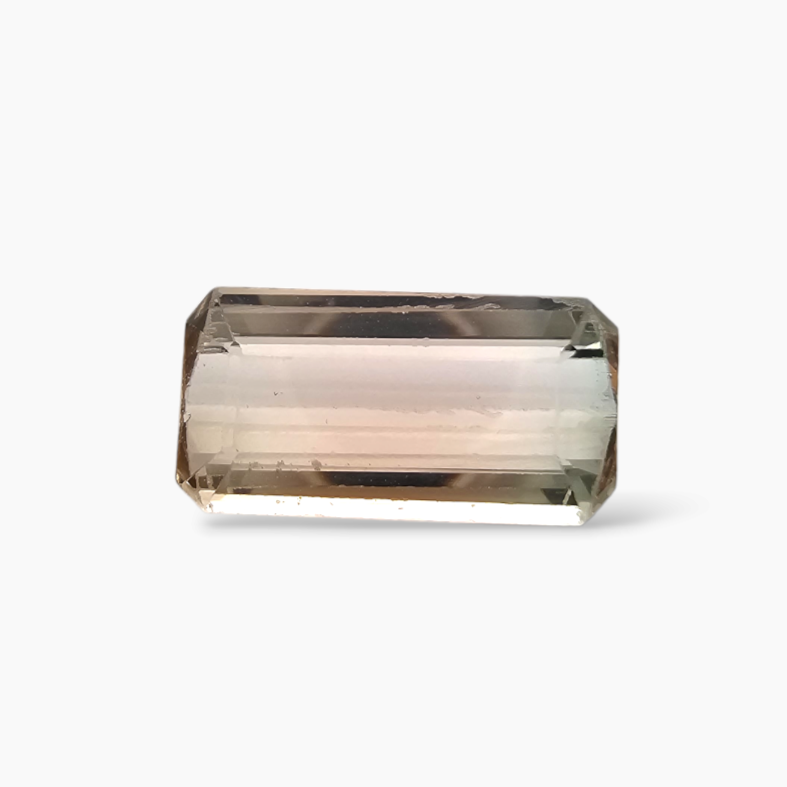 shop Natural Bi Color Tourmaline Stone 4.17 Carats Emerald Cut (13.9x7.3 mm)