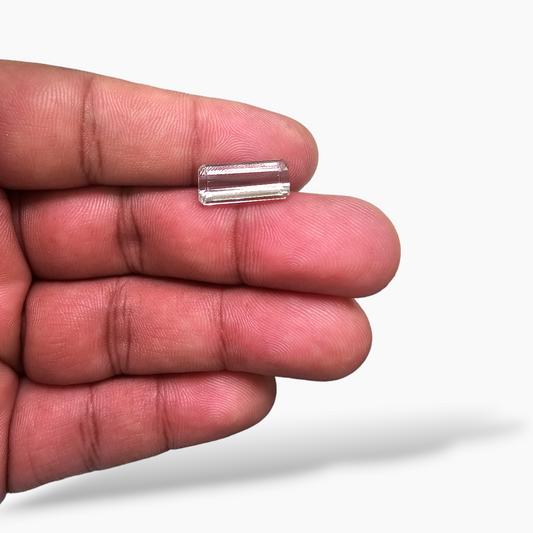 loose Natural Bi Color Tourmaline Stone 4.17 Carats Emerald Cut (13.9x7.3 mm)