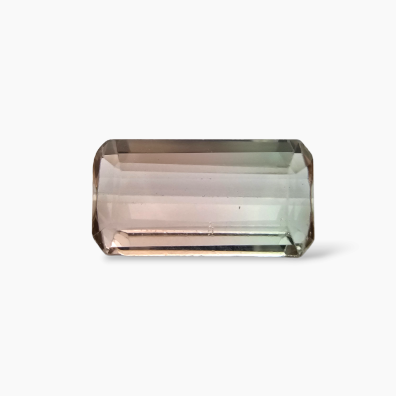 buy Natural Bi Color Tourmaline Stone 2.96 Carats Emerald Cut (13.3 x 7.1 mm)