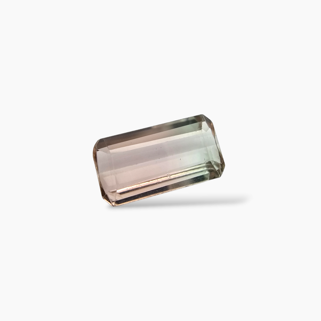shop Natural Bi Color Tourmaline Stone 2.96 Carats Emerald Cut (13.3 x 7.1 mm)