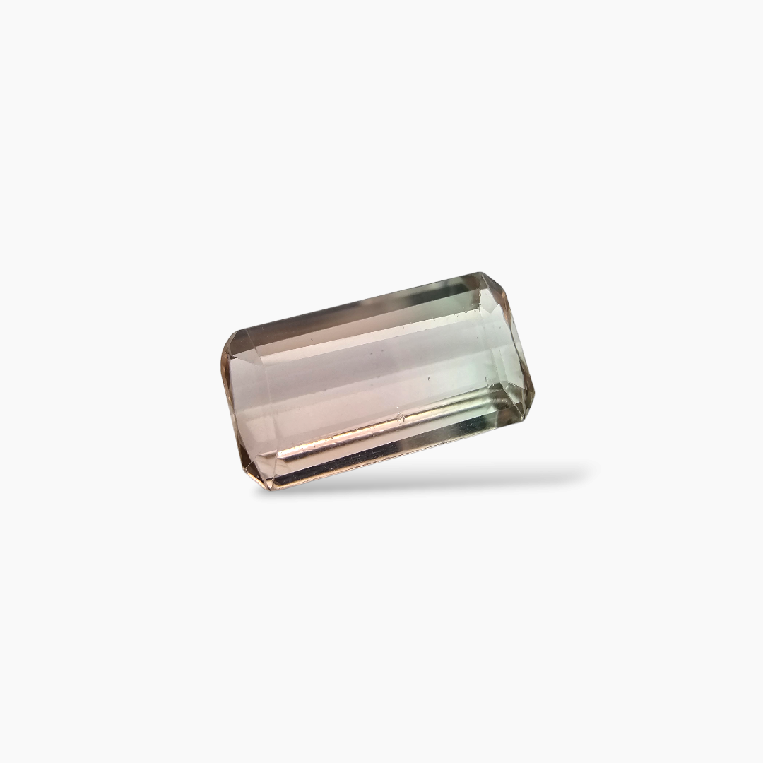 shop Natural Bi Color Tourmaline Stone 2.96 Carats Emerald Cut (13.3 x 7.1 mm)