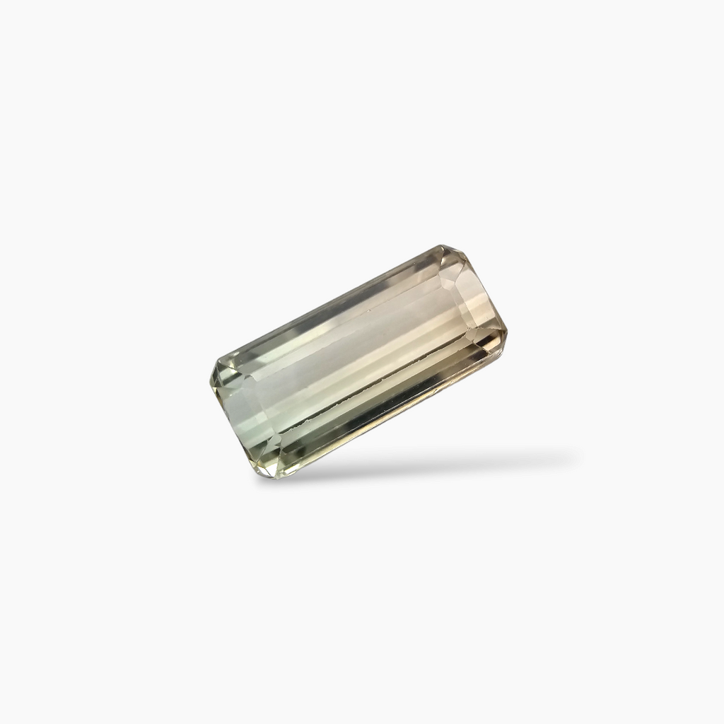 shop Natural Bi Color Tourmaline Stone 5.88 Carats Emerald Cut (15 x 17 mm)