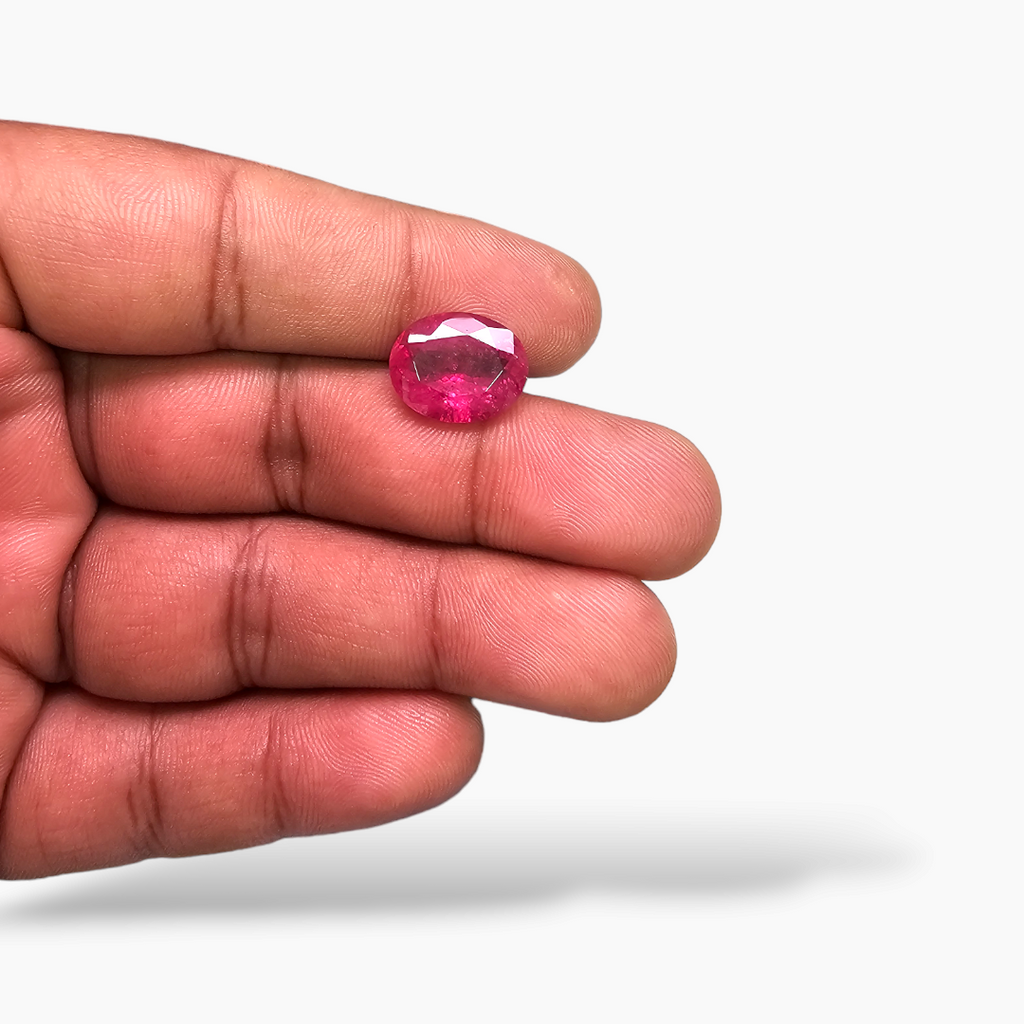 Natural Rubellite Tourmaline Stone 6.81 Carats Oval Cut (14 x 11 mm)