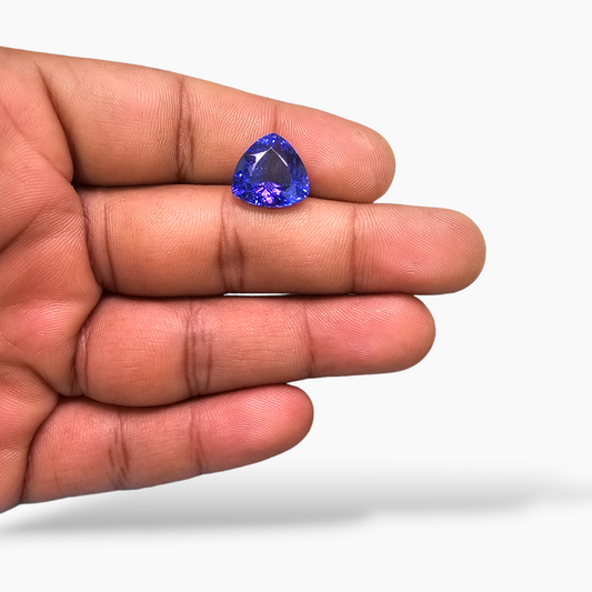 Natural Blue Tanzanite Stone 8.21 Carats Trilliant Cut (13 mm)