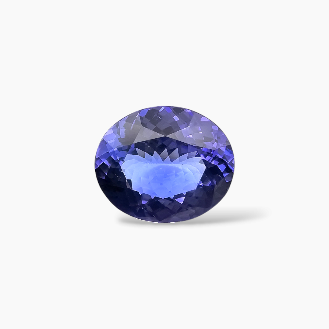 shop Natural Blue Tanzanite Stone 11.34 Carats Oval Cut (15.7 x 13.3 mm) 