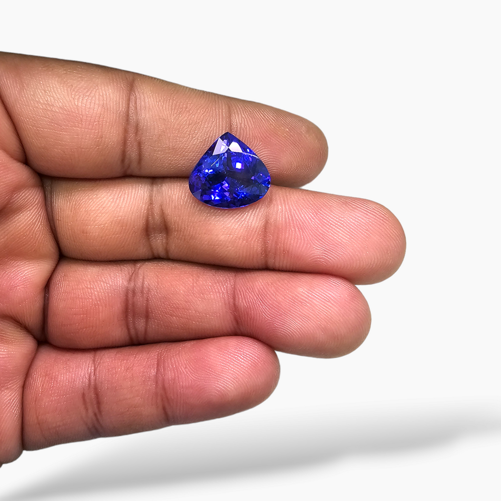 Natural Blue Tanzanite Stone 8.7 Carats Heart Cut (13.5 x 14.2 mm)