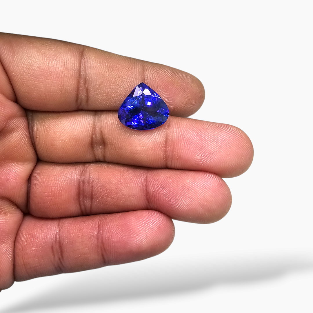 Natural Blue Tanzanite Stone 8.7 Carats Heart Cut (13.5 x 14.2 mm)
