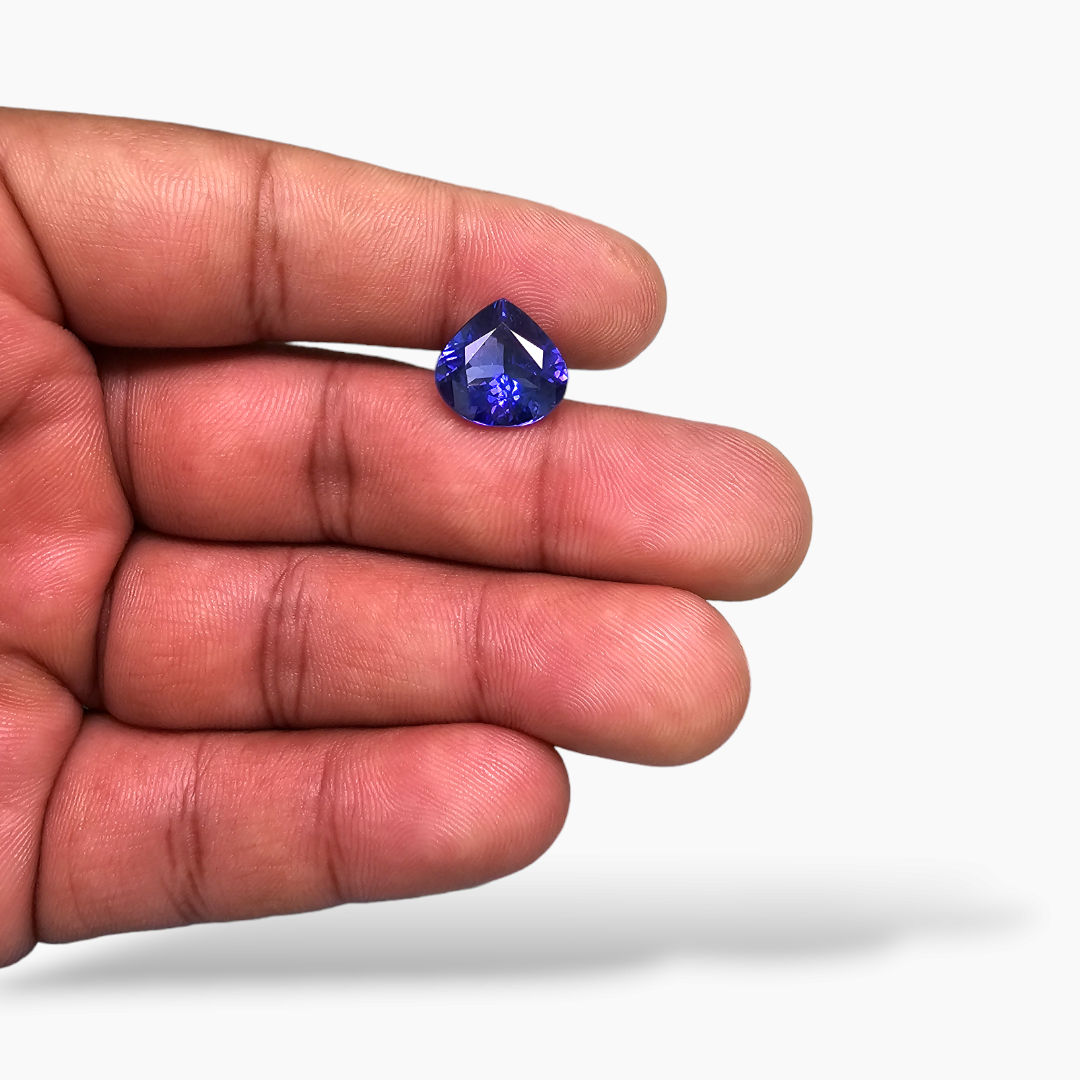 loose Natural Blue Tanzanite Stone 6.02 Carats Heart Cut (12 mm) 