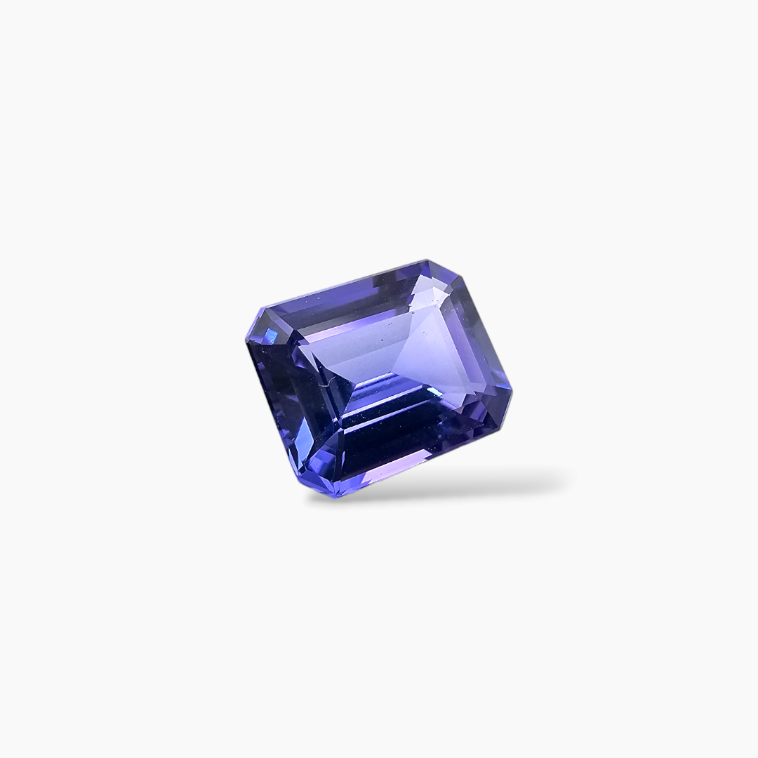 shop Natural Blue Tanzanite Stone 3.21 Carats Emerald Cut (10 x 8 mm)