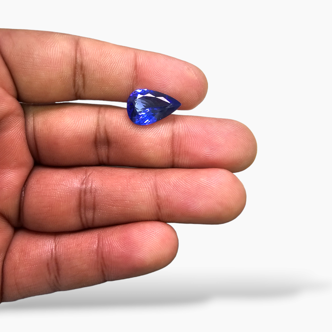 online Natural Blue Tanzanite Stone 6.3 Carats Pear Cut (15.7 x 10.5 mm)