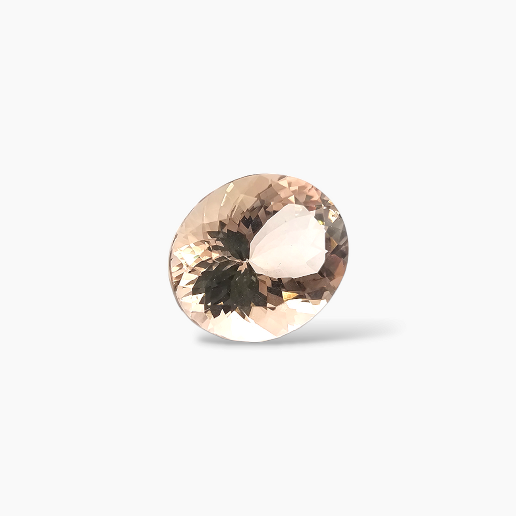 shop Natural Peach Morganite Stone 4.32 Carats Oval Cut (10 x 12 mm)
