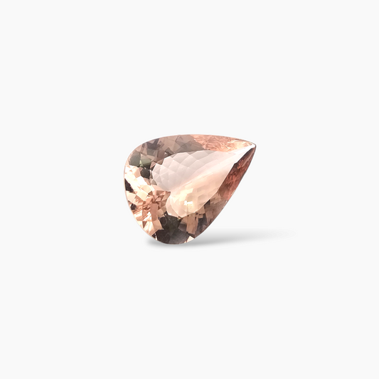 loose Natural Peach Morganite Stone 10.17 Carats Pear Cut (21.2 x 14.3 mm)