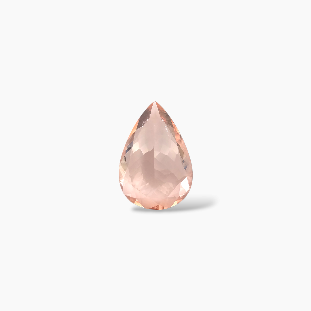 online Natural Peach Morganite Stone 6.55 Carats Pear Cut (17.6 x 12 mm)