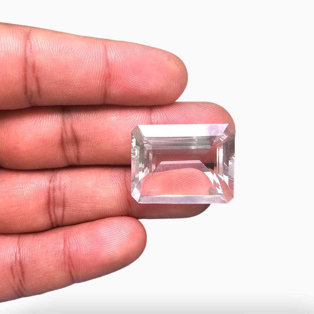 online Natural Pink Morganite Stone 34.39 Carats Emerald Cut (14.6 x 19.7 mm)