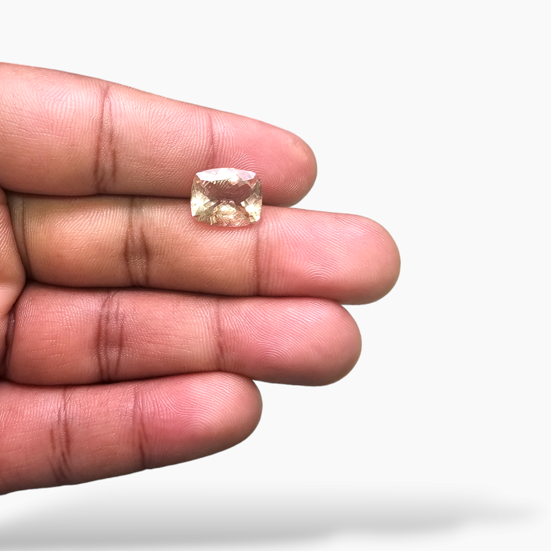 online Natural Peach Morganite Stone 4.60 Carats Cushion Cut (12x10 mm)